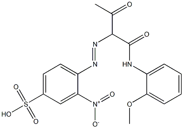 4-[1-[N-(o-Methoxyphenyl)carbamoyl]-2-oxopropylazo]-3-nitrobenzenesulfonic acid 结构式