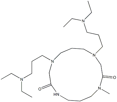 4,8-Bis(3-diethylaminopropyl)-11-methyl-1,4,8,11-tetraazacyclotetradecane-2,10-dione 结构式