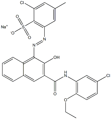 2-Chloro-4-methyl-6-[[3-[[(3-chloro-6-ethoxyphenyl)amino]carbonyl]-2-hydroxy-1-naphtyl]azo]benzenesulfonic acid sodium salt 结构式