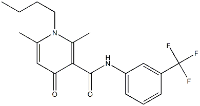 N-(3-Trifluoromethylphenyl)-1-butyl-2,6-dimethyl-4-oxo-1,4-dihydro-3-pyridinecarboxamide 结构式