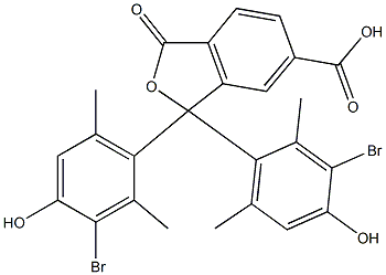 1,1-Bis(3-bromo-4-hydroxy-2,6-dimethylphenyl)-1,3-dihydro-3-oxoisobenzofuran-6-carboxylic acid 结构式
