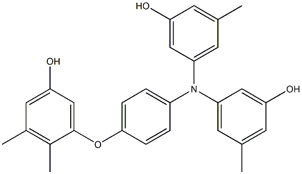 N,N-Bis(3-hydroxy-5-methylphenyl)-4-(5-hydroxy-2,3-dimethylphenoxy)benzenamine 结构式