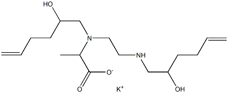 2-[N-(2-Hydroxy-5-hexenyl)-N-[2-(2-hydroxy-5-hexenylamino)ethyl]amino]propionic acid potassium salt 结构式