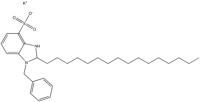 1-Benzyl-2,3-dihydro-2-hexadecyl-1H-benzimidazole-4-sulfonic acid potassium salt 结构式