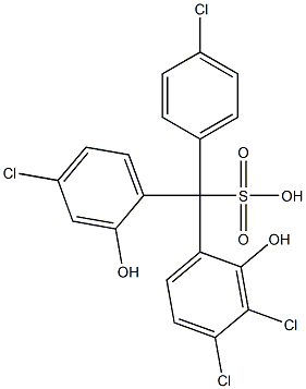 (4-Chlorophenyl)(4-chloro-2-hydroxyphenyl)(3,4-dichloro-2-hydroxyphenyl)methanesulfonic acid 结构式