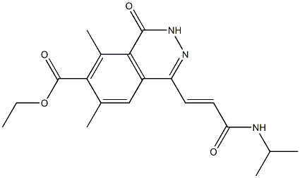 6,8-Dimethyl-4-[2-(isopropylcarbamoyl)ethenyl]-1-oxo-1,2-dihydrophthalazine-7-carboxylic acid ethyl ester 结构式