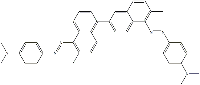 4,4'-Bis(4-dimethylaminophenylazo)-3,3'-dimethyl-7,8'-binaphthalene 结构式