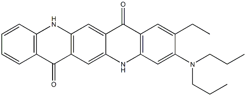 3-(Dipropylamino)-2-ethyl-5,12-dihydroquino[2,3-b]acridine-7,14-dione 结构式