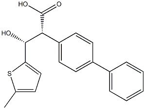 (2R,3R)-2-(4-Phenylphenyl)-3-hydroxy-3-(5-methyl-2-thienyl)propionic acid 结构式