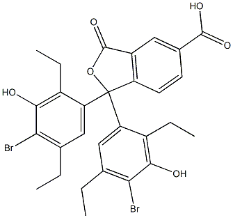 1,1-Bis(4-bromo-2,5-diethyl-3-hydroxyphenyl)-1,3-dihydro-3-oxoisobenzofuran-5-carboxylic acid 结构式