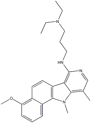 7-(3-Diethylaminopropylamino)-10,11-dimethyl-4-methoxy-11H-benzo[g]pyrido[4,3-b]indole 结构式