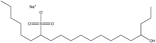 17-Hydroxyicosane-7-sulfonic acid sodium salt 结构式