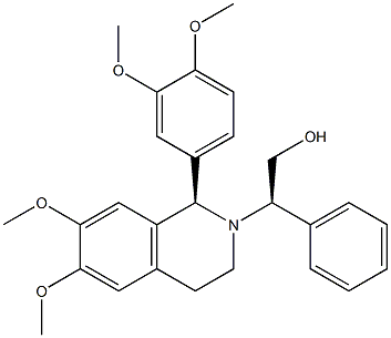 (1R)-1,2,3,4-Tetrahydro-2-[(R)-1-phenyl-2-hydroxyethyl]-1-(3,4-dimethoxyphenyl)-6,7-dimethoxyisoquinoline 结构式