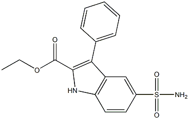 5-(Aminosulfonyl)-3-phenyl-1H-indole-2-carboxylic acid ethyl ester 结构式