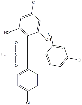 (4-Chlorophenyl)(2,4-dichlorophenyl)(4-chloro-2,6-dihydroxyphenyl)methanesulfonic acid 结构式