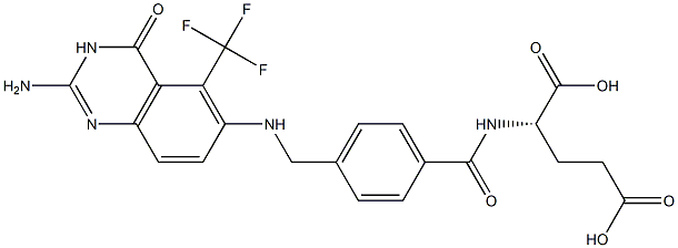 N-[4-[[(2-Amino-4-oxo-5-trifluoromethyl-3,4-dihydroquinazolin)-6-yl]aminomethyl]benzoyl]-L-glutamic acid 结构式