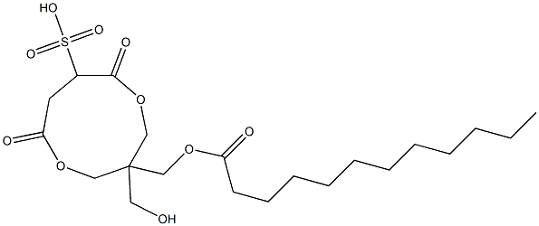 Lauric acid [1-(hydroxymethyl)-4,7-dioxo-6-sulfo-3,8-dioxacyclononan-1-yl]methyl ester 结构式