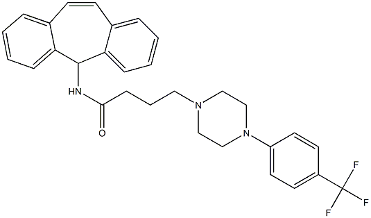 4-[4-(4-Trifluoromethylphenyl)-1-piperazinyl]-N-(5H-dibenzo[a,d]cyclohepten-5-yl)butyramide 结构式