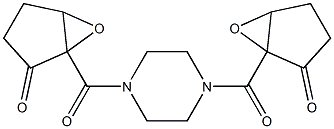 2,2'-(Piperazine-1,4-diyl)dicarbonylbis(2,3-epoxy-1-cyclopentanone) 结构式