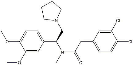 3,4-Dichloro-N-[(S)-1-(3,4-dimethoxyphenyl)-2-(1-pyrrolidinyl)ethyl]-N-methylbenzeneacetamide 结构式