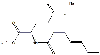 N-(4-Heptenoyl)glutamic acid disodium salt 结构式