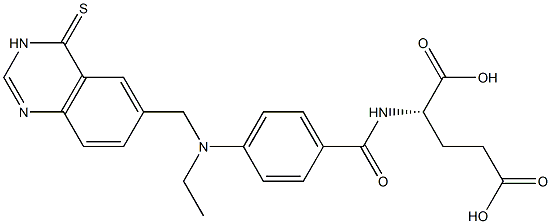 N-[4-[[[(3,4-Dihydro-4-thioxoquinazolin)-6-yl]methyl]ethylamino]benzoyl]-L-glutamic acid 结构式