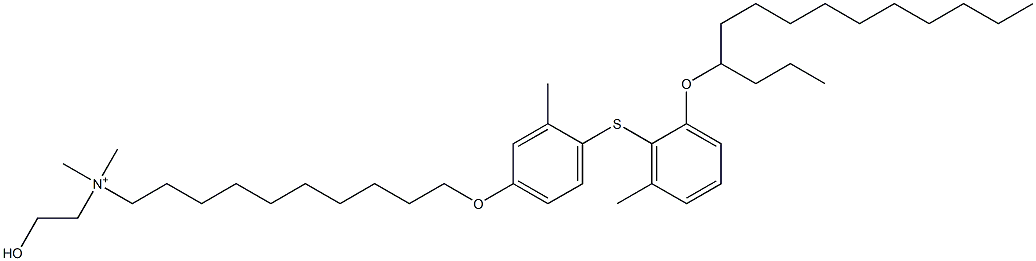 Dimethyl(2-hydroxyethyl)[10-[4-(4-tetradecyloxy-6-methylphenylthio)-3-methylphenoxy]decyl]aminium 结构式