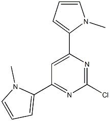 2-Chloro-4-(1-methyl-1H-pyrrol-2-yl)-6-(1-methyl-1H-pyrrol-2-yl)pyrimidine 结构式