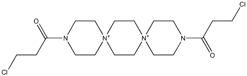 3,12-Bis(3-chloropropanoyl)-3,12-diaza-6,9-diazoniadispiro[5.2.5.2]hexadecane 结构式