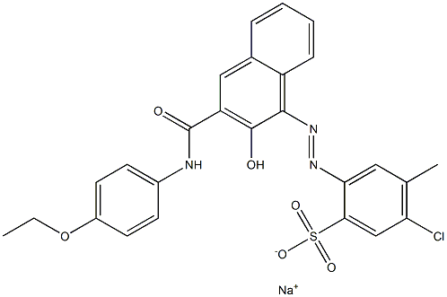 5-Chloro-2-[2-hydroxy-3-(p-ethoxyphenylcarbamoyl)-1-naphtylazo]-4-methylbenzenesulfonic acid sodium salt 结构式