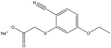 (2-Cyano-5-ethoxyphenylthio)acetic acid sodium salt 结构式