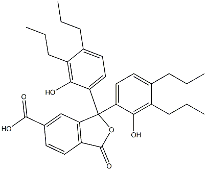 1,3-Dihydro-1,1-bis(2-hydroxy-3,4-dipropylphenyl)-3-oxoisobenzofuran-6-carboxylic acid 结构式