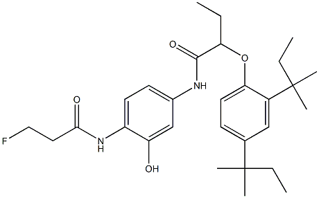 2-(3-Fluoropropionylamino)-5-[2-(2,4-di-tert-amylphenoxy)butyrylamino]phenol 结构式