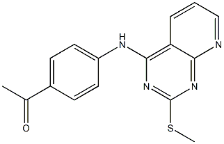 4-[4-Acetylanilino]-2-(methylthio)pyrido[2,3-d]pyrimidine 结构式