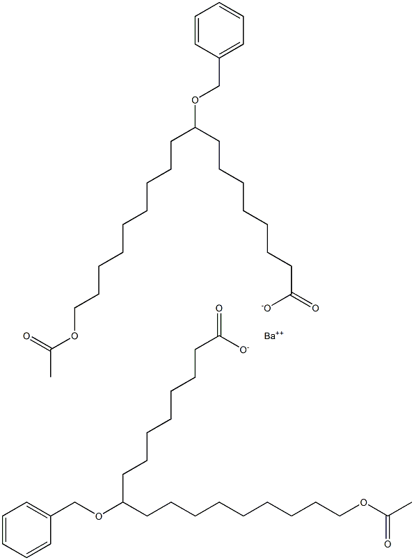 Bis(9-benzyloxy-18-acetyloxystearic acid)barium salt 结构式