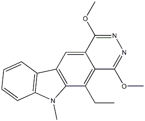 1,4-Dimethoxy-5-ethyl-6-methyl-6H-pyridazino[4,5-b]carbazole 结构式