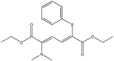 2-Dimethylamino-5-phenylthio-2,4-hexadienedioic acid diethyl ester 结构式
