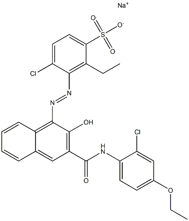 4-Chloro-2-ethyl-3-[[3-[[(2-chloro-4-ethoxyphenyl)amino]carbonyl]-2-hydroxy-1-naphtyl]azo]benzenesulfonic acid sodium salt 结构式