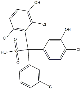 (3-Chlorophenyl)(4-chloro-3-hydroxyphenyl)(2,6-dichloro-3-hydroxyphenyl)methanesulfonic acid 结构式