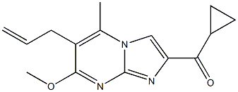 2-Cyclopropylcarbonyl-7-methoxy-5-methyl-6-(2-propenyl)imidazo[1,2-a]pyrimidine 结构式