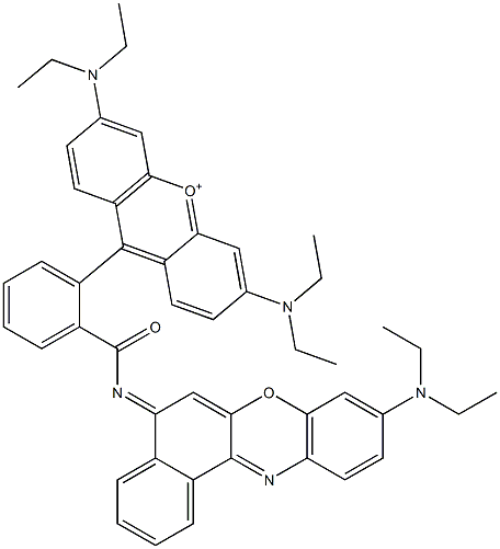 3,6-Bis(diethylamino)-9-[2-[[[9-(diethylamino)-5H-benzo[a]phenoxazin-5-ylidene]amino]carbonyl]phenyl]xanthylium 结构式