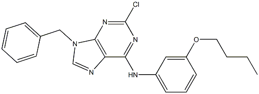 9-Benzyl-2-chloro-6-(3-butoxyphenylamino)-9H-purine 结构式