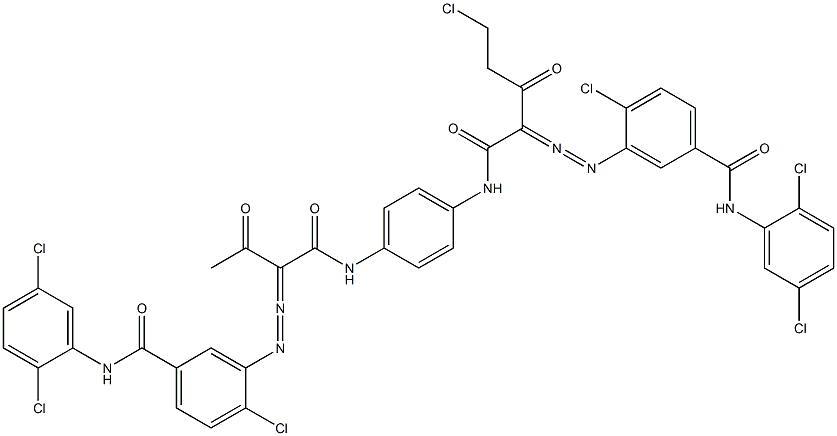 3,3'-[2-(Chloromethyl)-1,4-phenylenebis[iminocarbonyl(acetylmethylene)azo]]bis[N-(2,5-dichlorophenyl)-4-chlorobenzamide] 结构式