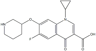 7-[3-Piperidinyloxy]-1-cyclopropyl-6-fluoro-1,4-dihydro-4-oxoquinoline-3-carboxylic acid 结构式