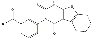 3-[(1,2,3,4-Tetrahydro-5,6-tetramethylene-4-oxo-2-thioxothieno[2,3-d]pyrimidin)-3-yl]benzoic acid 结构式