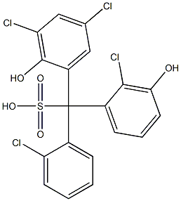 (2-Chlorophenyl)(2-chloro-3-hydroxyphenyl)(3,5-dichloro-2-hydroxyphenyl)methanesulfonic acid 结构式