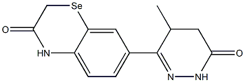 7-[(1,4,5,6-Tetrahydro-4-methyl-6-oxopyridazin)-3-yl]-2H-1,4-benzoselenazin-3(4H)-one 结构式