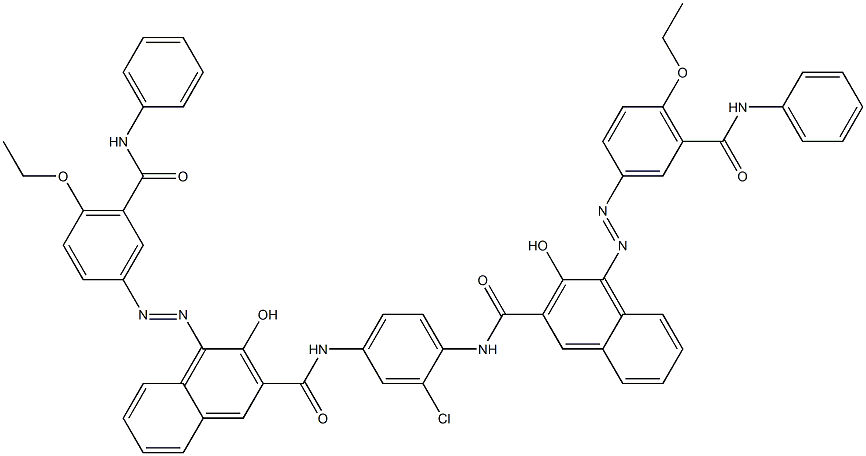 N,N'-(2-Chloro-1,4-phenylene)bis[4-[[4-ethoxy-5-(phenylcarbamoyl)phenyl]azo]-3-hydroxy-2-naphthalenecarboxamide] 结构式