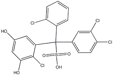 (2-Chlorophenyl)(3,4-dichlorophenyl)(2-chloro-3,5-dihydroxyphenyl)methanesulfonic acid 结构式