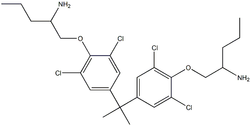 1,1'-[Isopropylidenebis(2,6-dichloro-4,1-phenyleneoxy)]bis(2-pentanamine) 结构式
